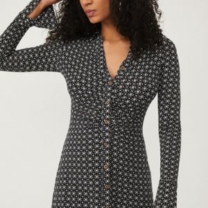 Free People Shayla Black & White Mini Dress Size L